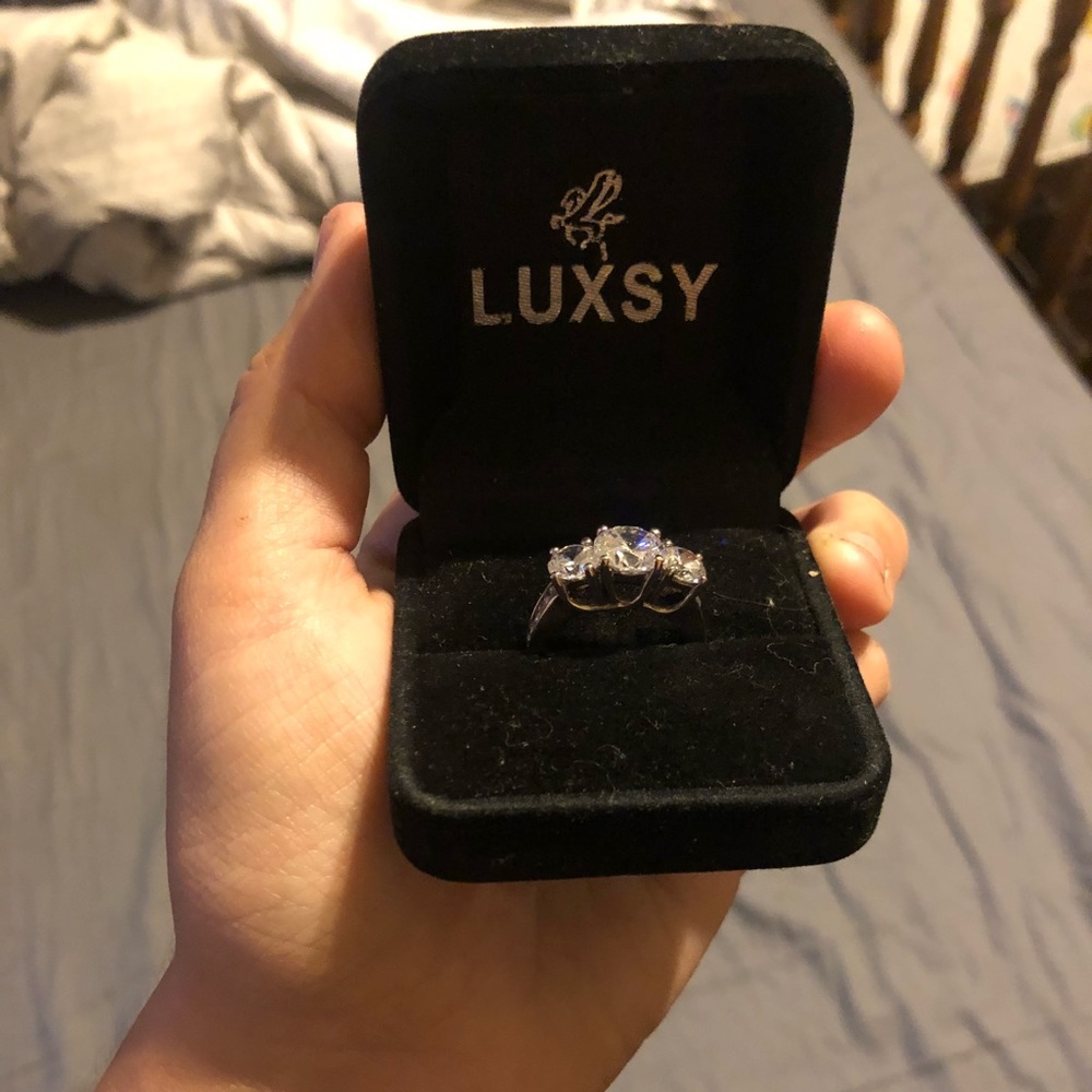 Sterling silver cz wedding ring